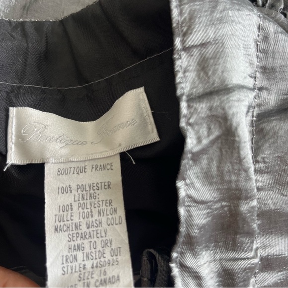 Boutique France Tulle Lined Tie Waist Bell Skirt Gray Sz 16 - Picture 16 of 16